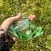 Green and Black Art Deco Empty Perfume Cut Glass Bottle