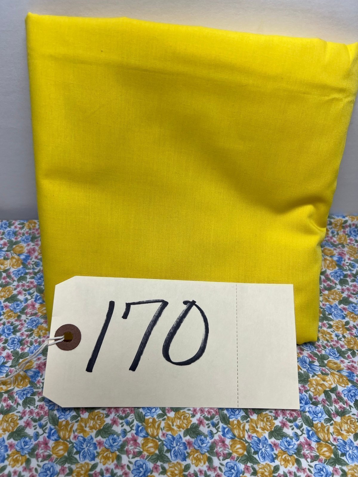 Vintage Fabric Lot Solid Yellow 3yds-Small Floral Print 4 ydsx22” {#170-N}