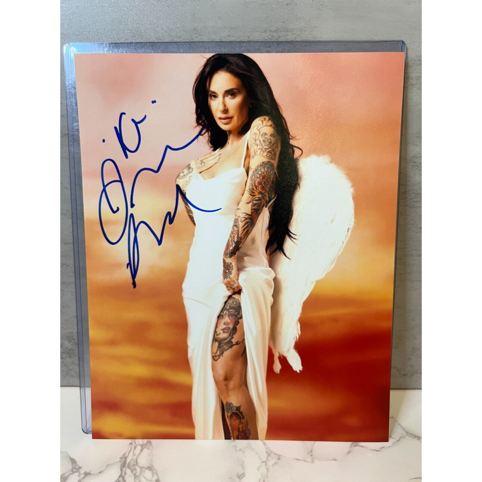 Joanna Angel Sexy Angelic Angel Wings Signed Autograph 8x10 Adult Model Actress