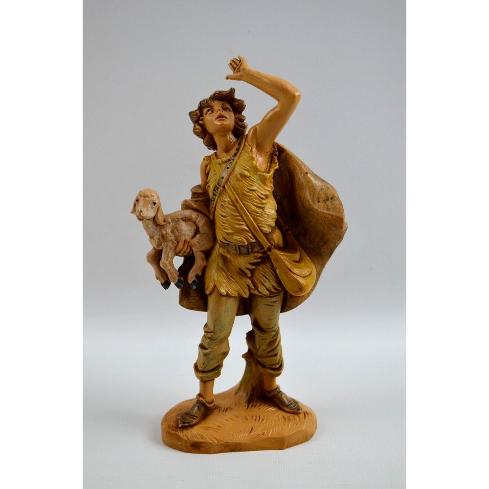 1983 Fontanini by Roman Nativity Figure #317 Boy with Lamb on Shoulder 8