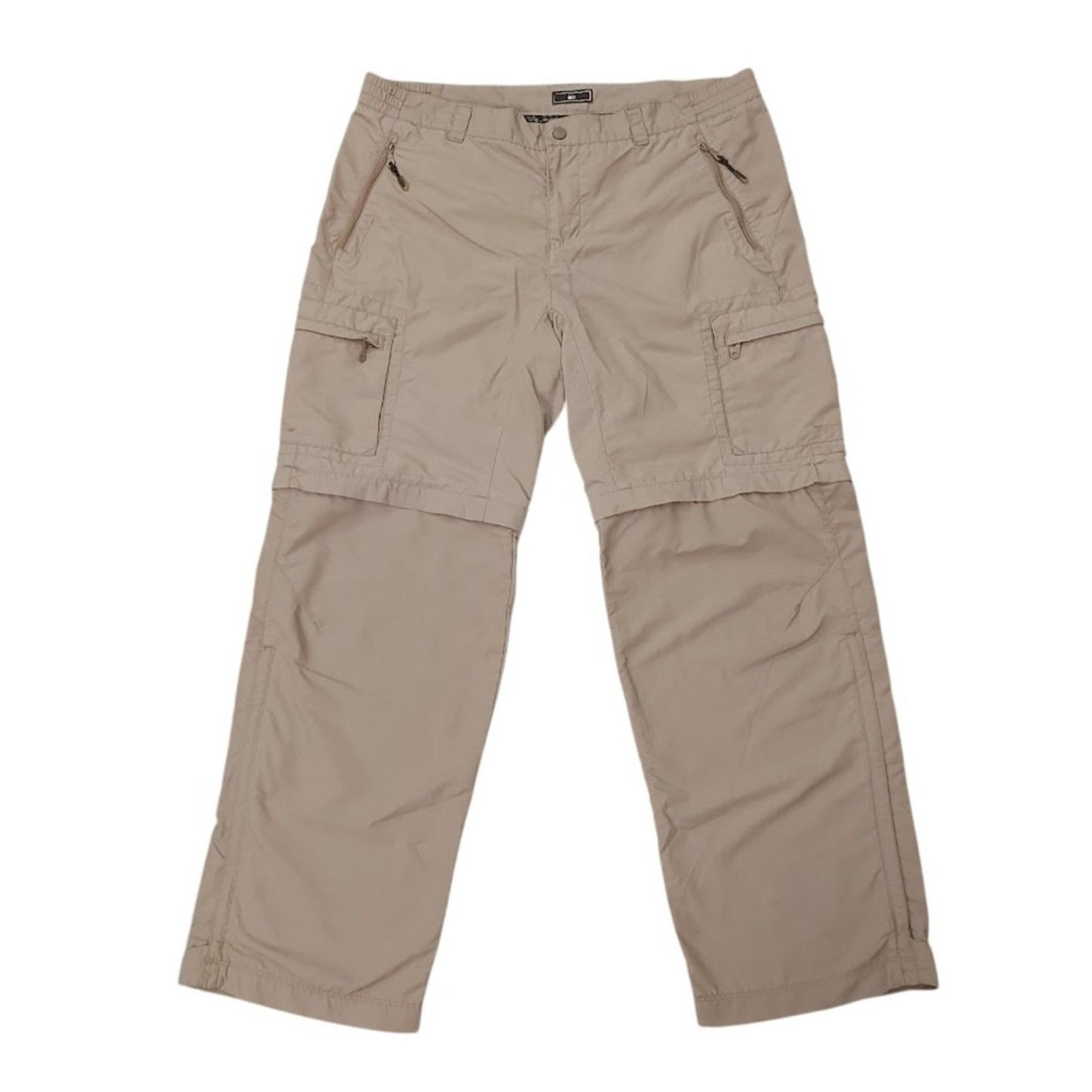REI Cargo Pants Womens 14 Petite Beige Convertible Ankle Zip Nylon Outdoor