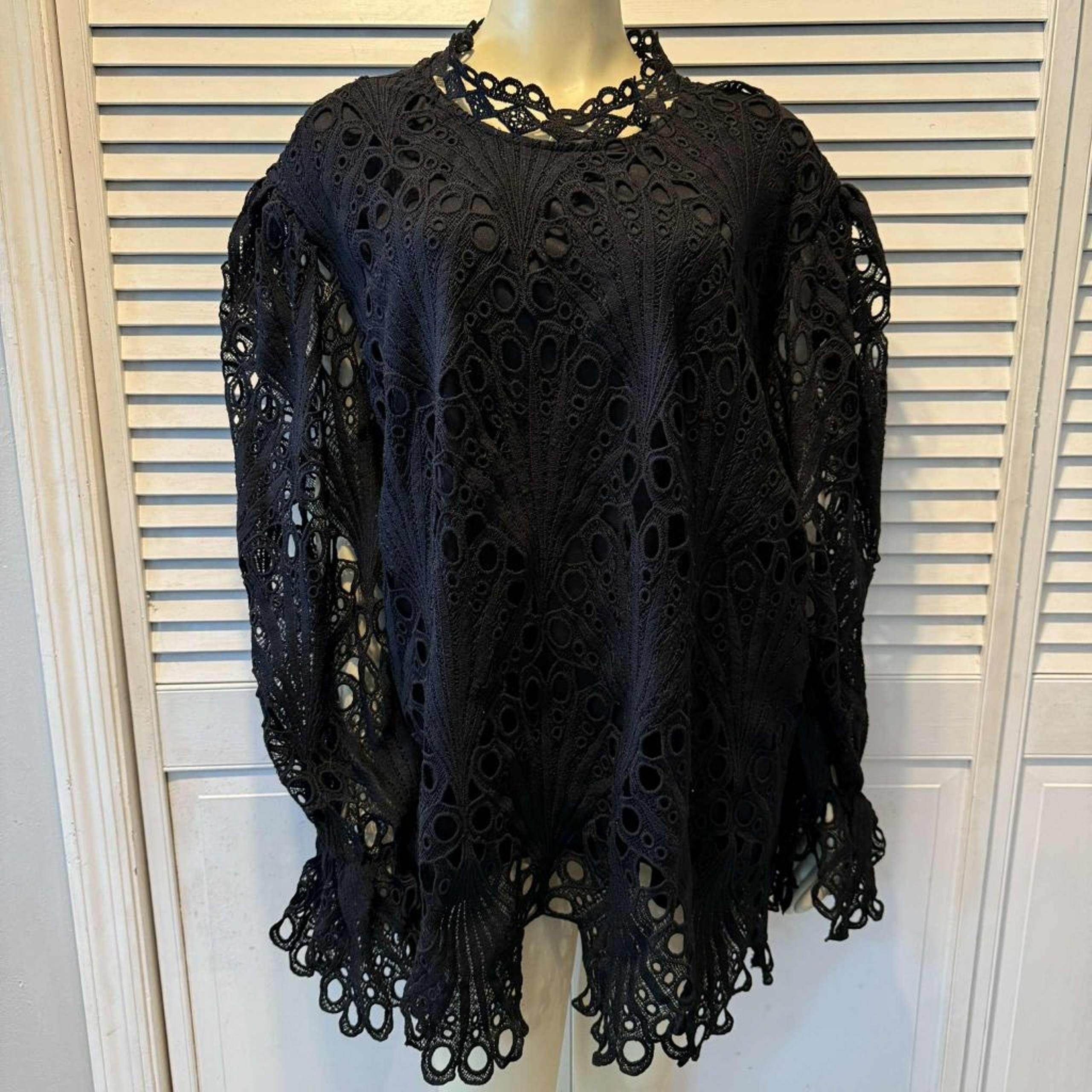 Women's Ashley Stewart Blouse Size 34/36 Black