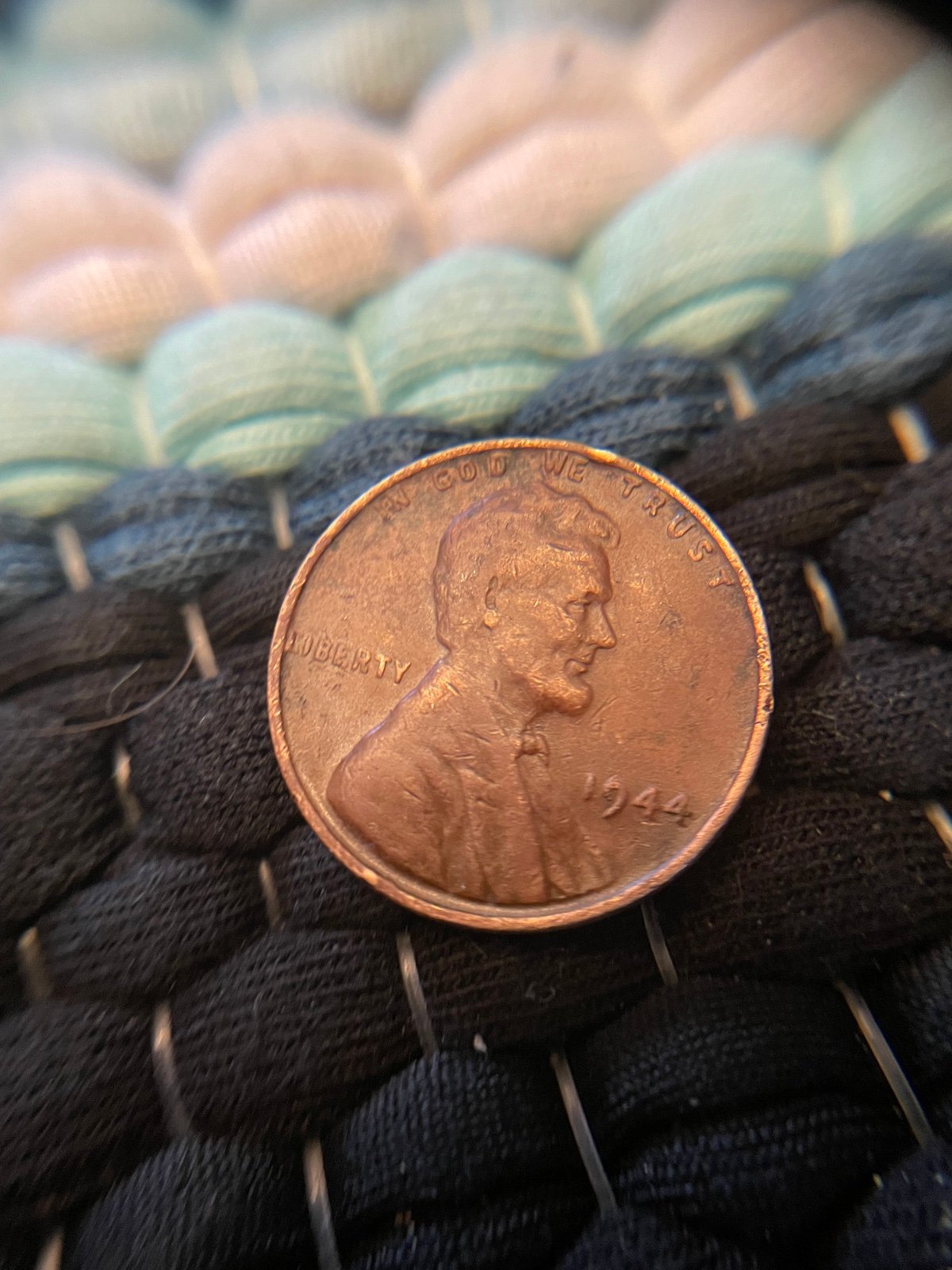 Rare 1944 Wheat Penny Error No Mint Mark “l” In Liberty Rim Error Cent