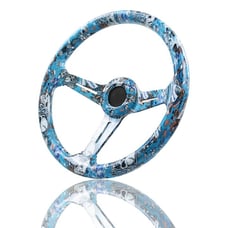 NEW JDM UNIVERSAL 350MM SKULL Style Acrylic Deep Dish 6 Holes Steering Wheel