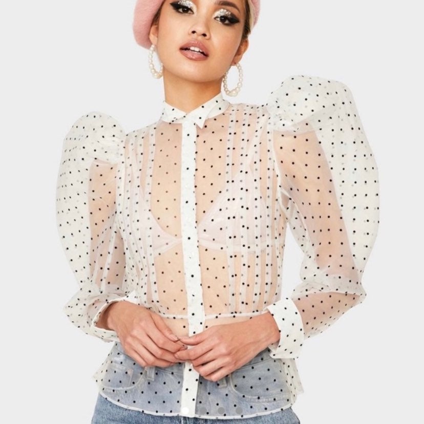 The Emma Blouse in Ghost Polka: SELKIE