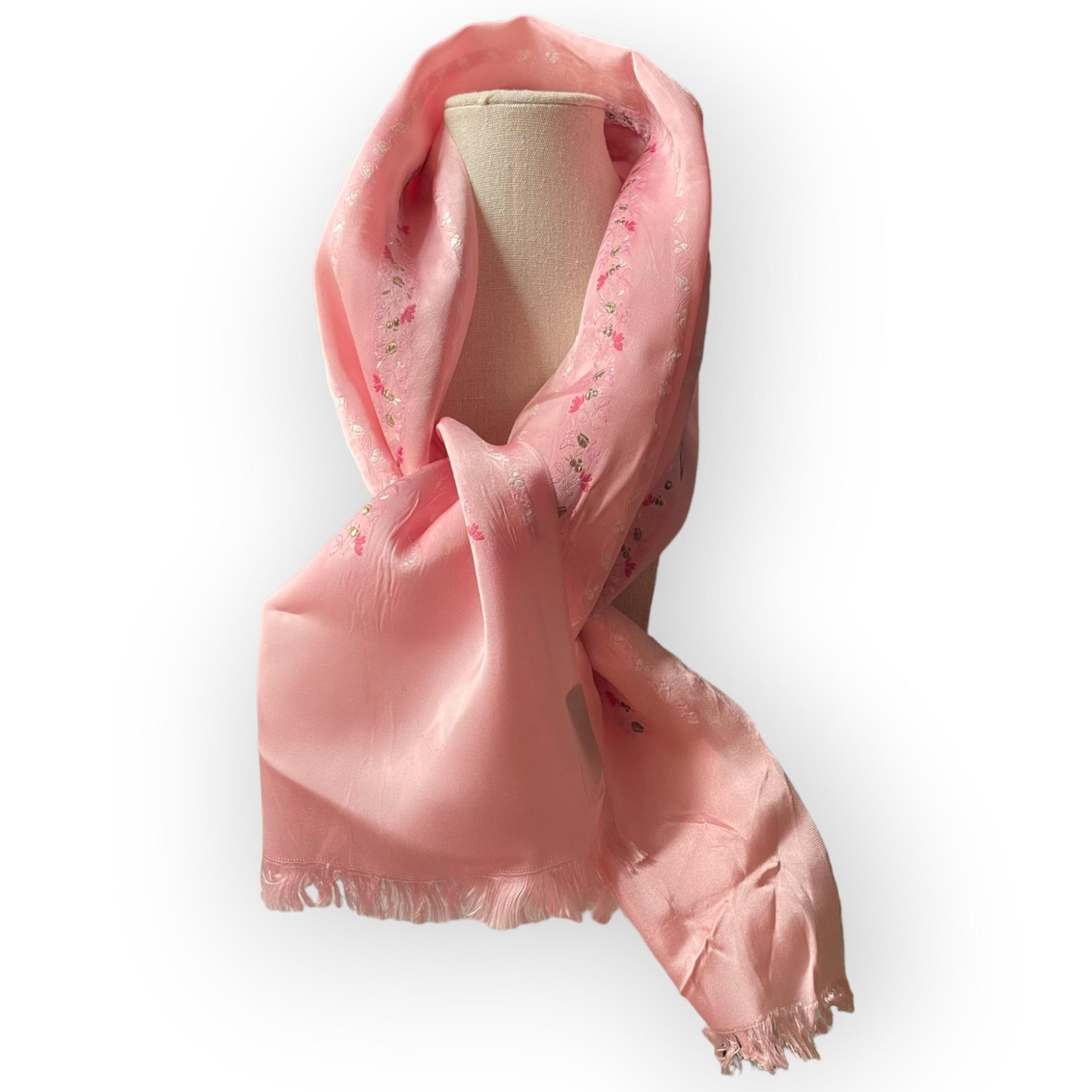 Vintage The Higbee Company Pink scarf made in France