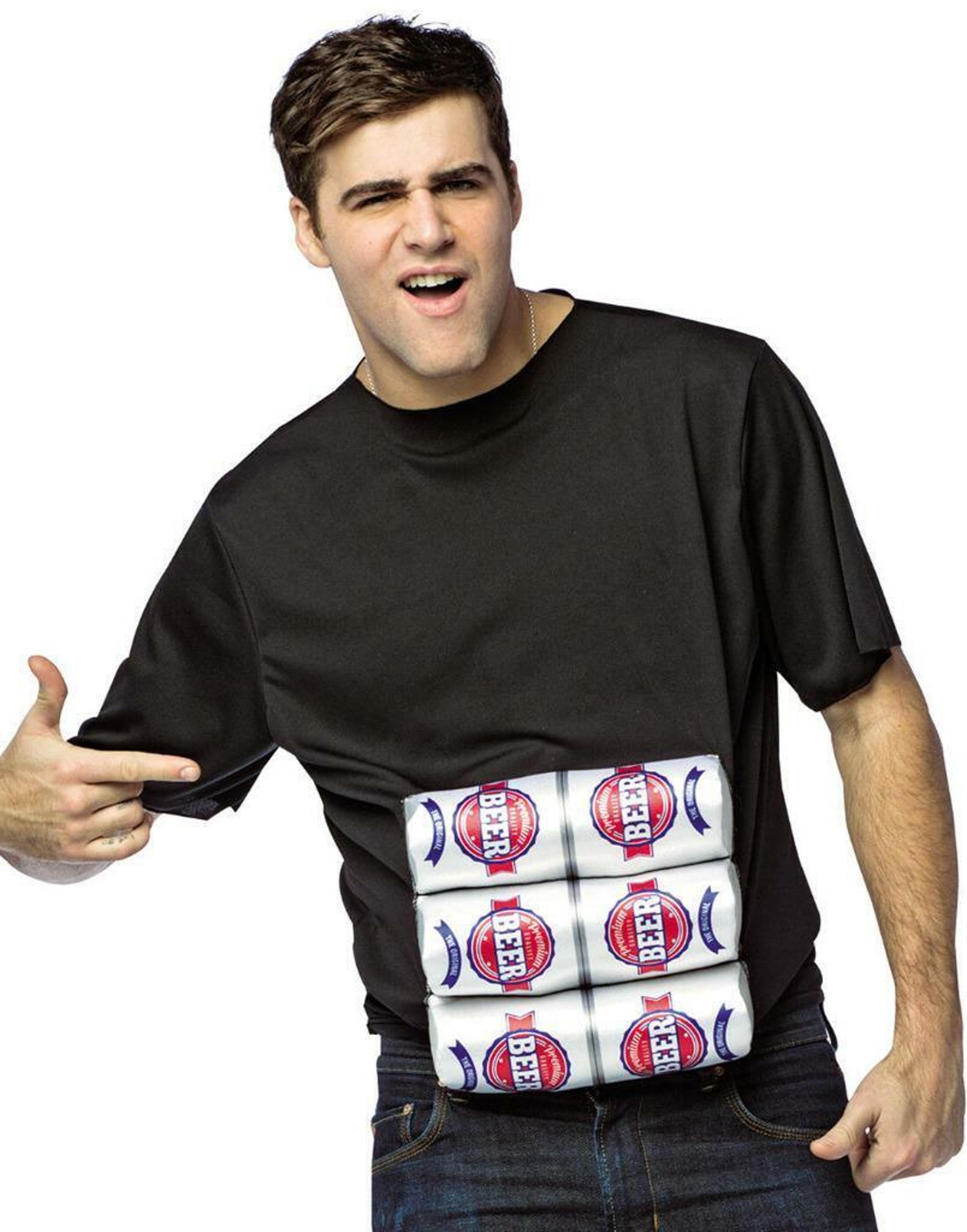 Six Pack Of Beer Adult Funny Halloween Shirt Costume One Size Fit Most