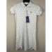 NWT William Murray Golf Ball Polo Shirt Dress XS Green White Geometric Stretch