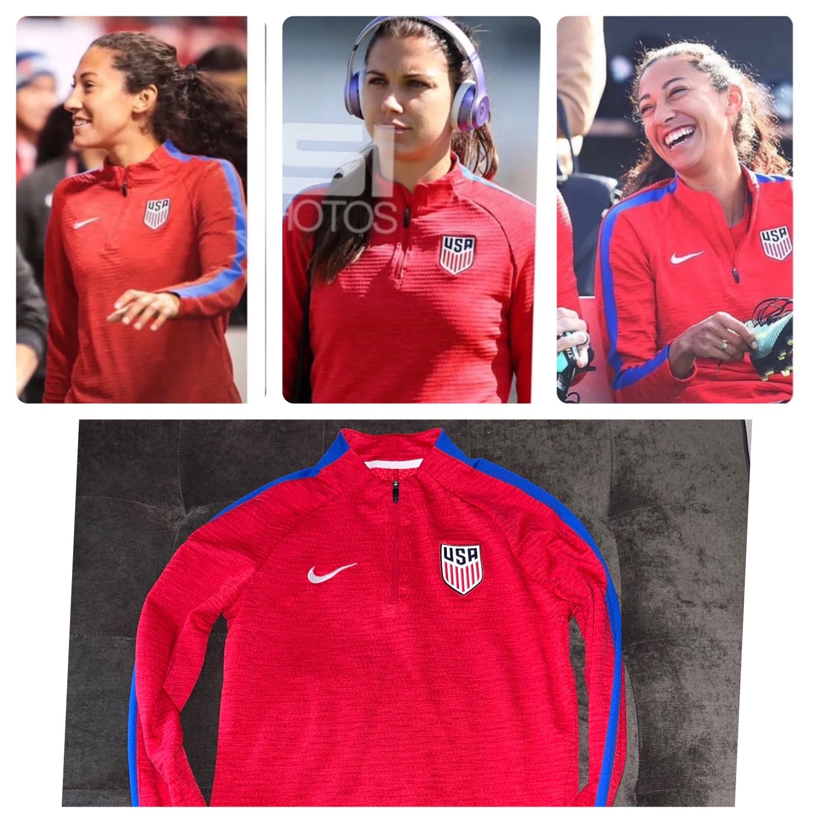 NIKE USWNT 2017 PLAYER ISSUE TRAINING MIDLAYER PULLOVER SMALL
