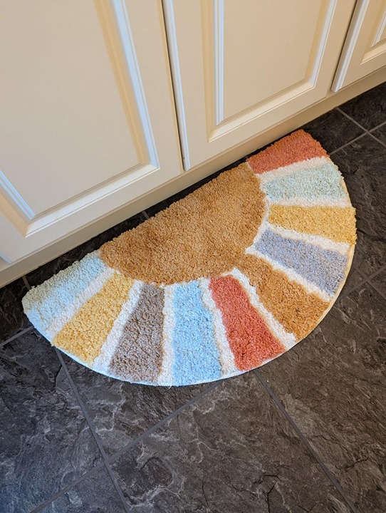 Semi Round Shower Rug Non-Slip, Funny Washable Rug Bedroom 31 x16
