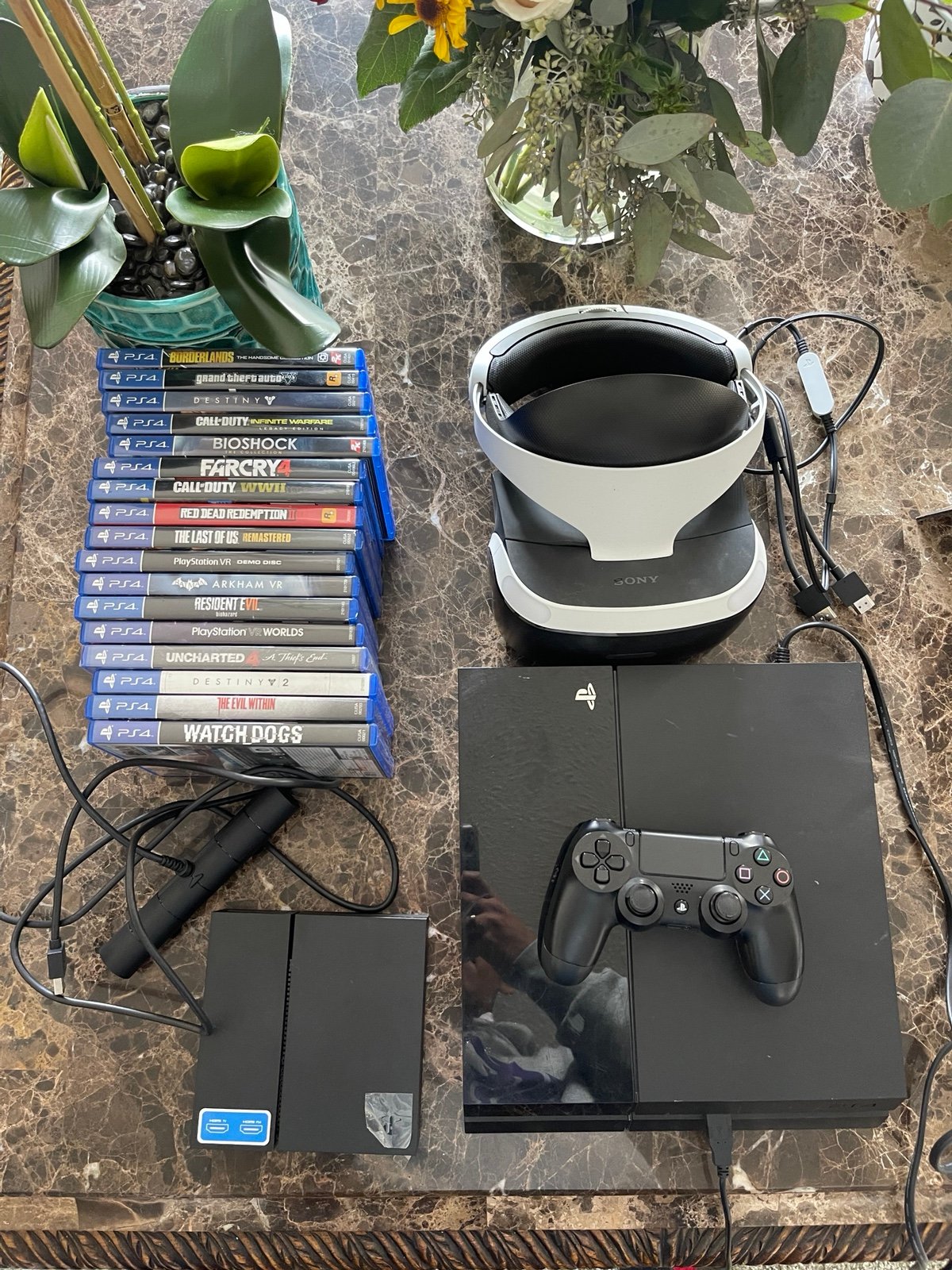Sony PlayStation 4 500 GB with 18 Games and PS VR Bundle - Full Setup, Tested