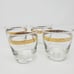 Mid-Century Style Gold Trim Retro Barware Glasses 3.5 Set of 4
