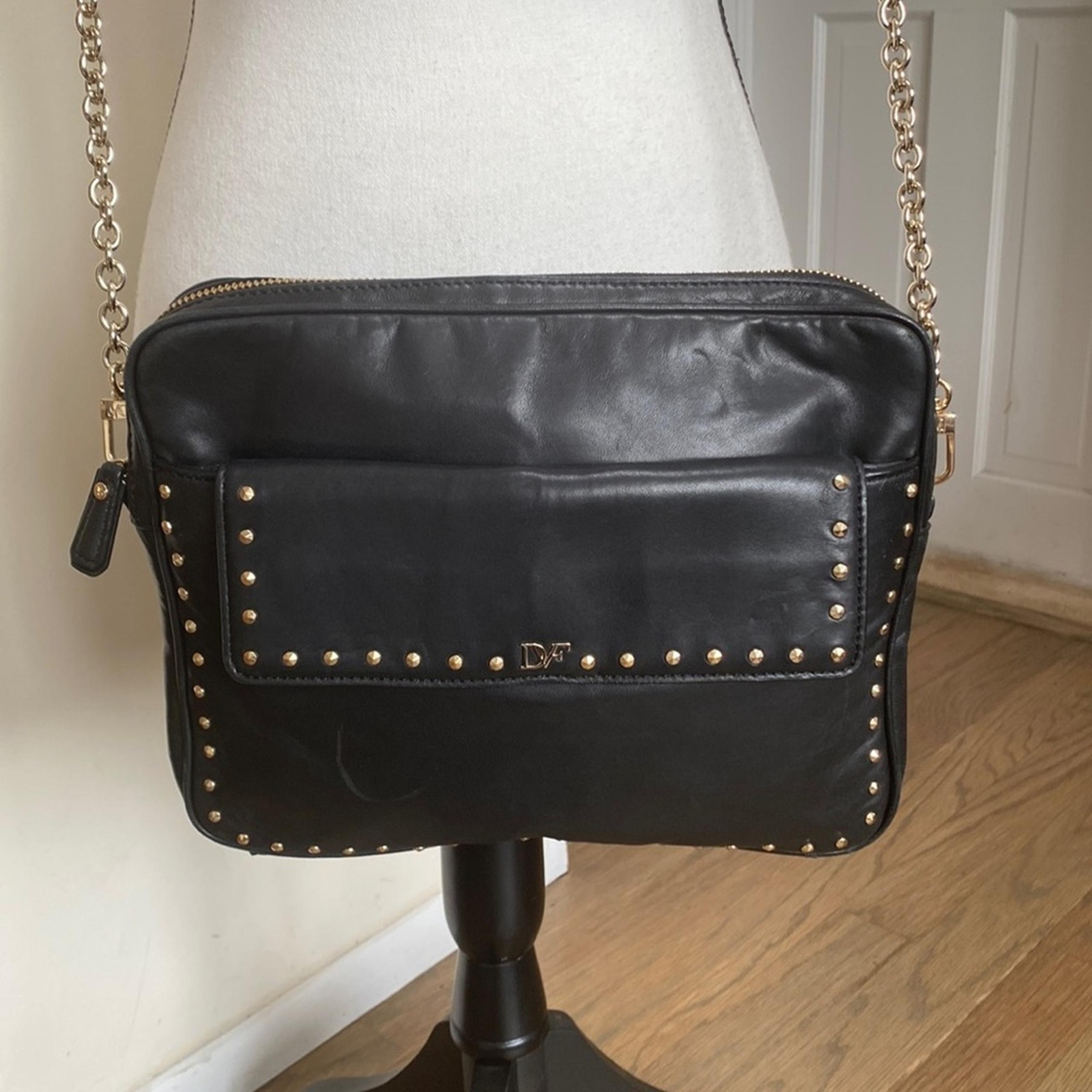 Diane von Furstenberg Soft Leather Black Crossbody