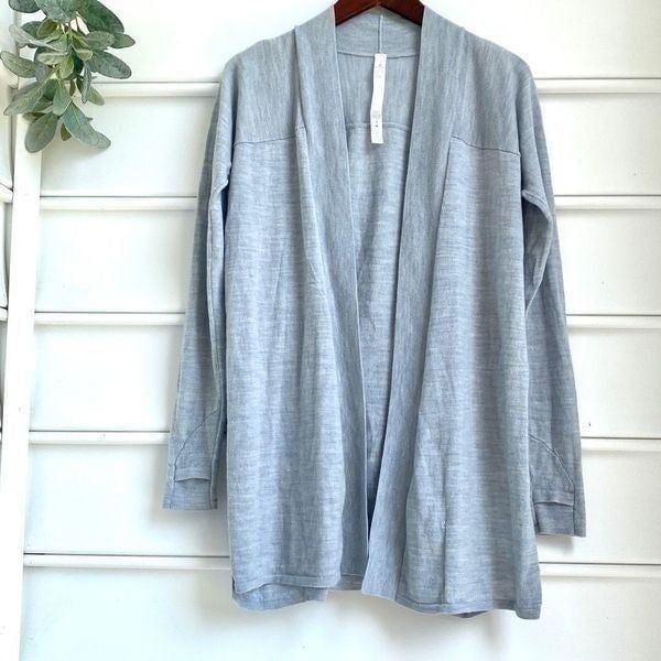 NWOT Lululemon Blissful Zen Side Slit Sweater Cardigan Jacket Heathered Starligh