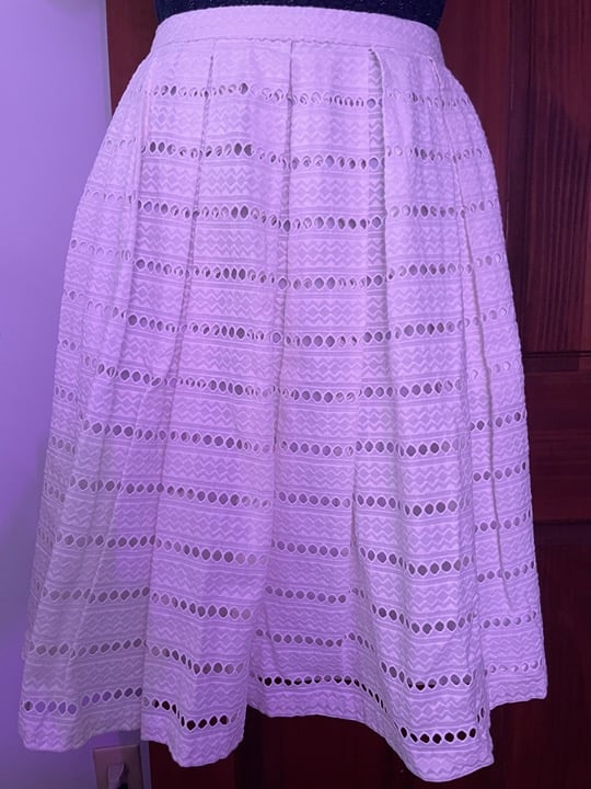 Calvin Klein eyelet pleated skirt