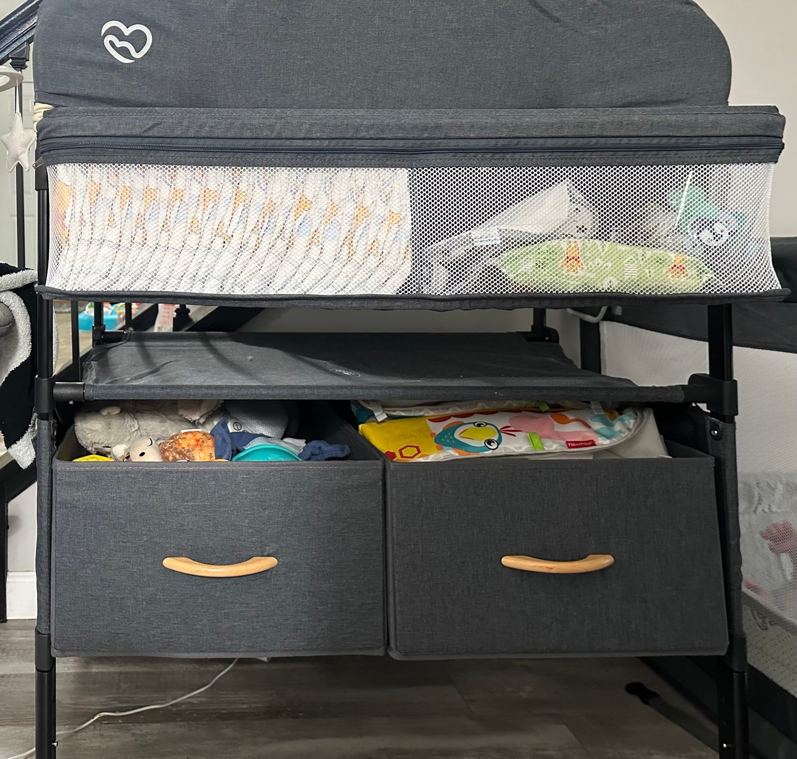 Portable Baby Changing Table with 2 Storage Baskets