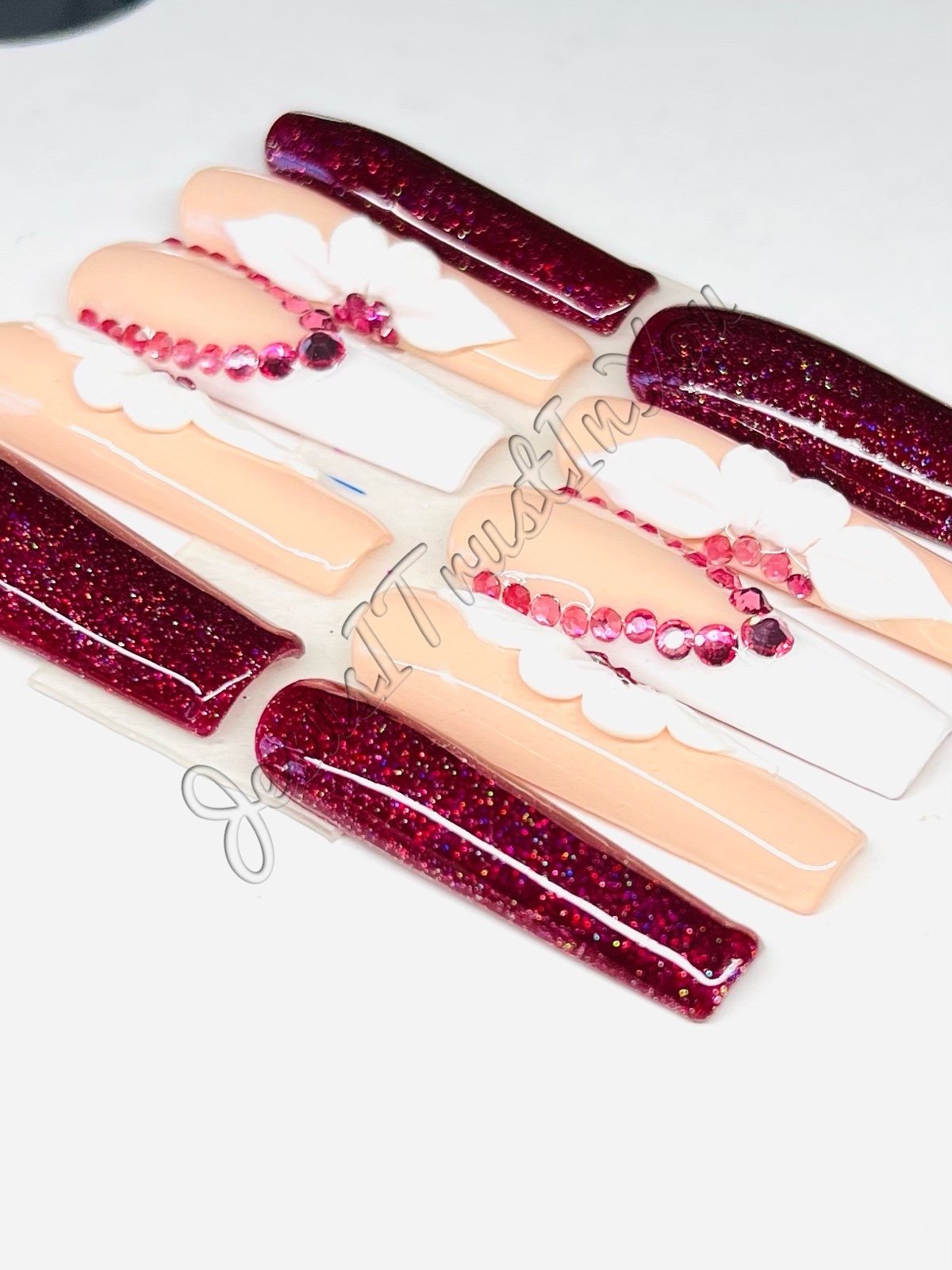 XXL SQUARE- SO PRETTY - Gel Press on Nails