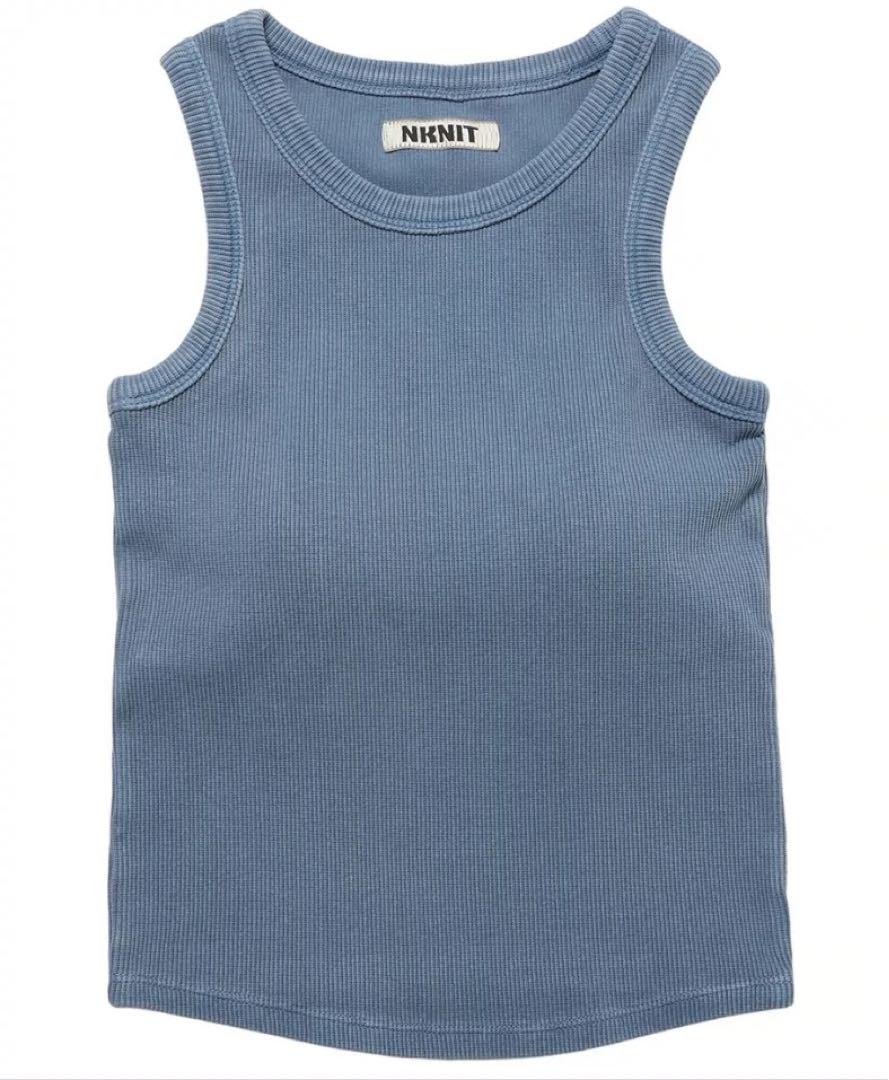 【お気にいる】 washed Knit cup top tank トップス