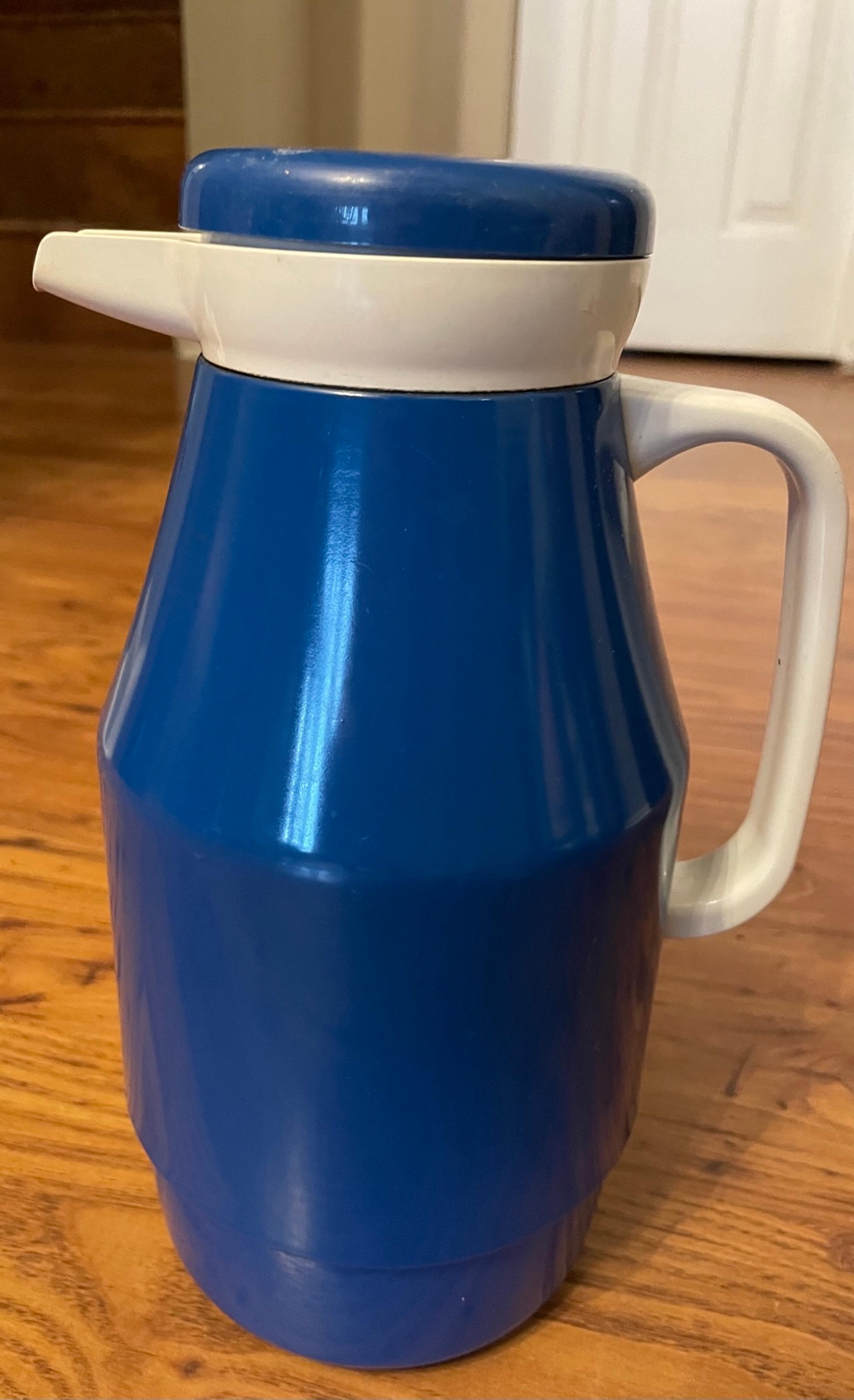 Vintage Corning Thermique Blue 1 Quart Thermal Server 8050 Coffee Carafe