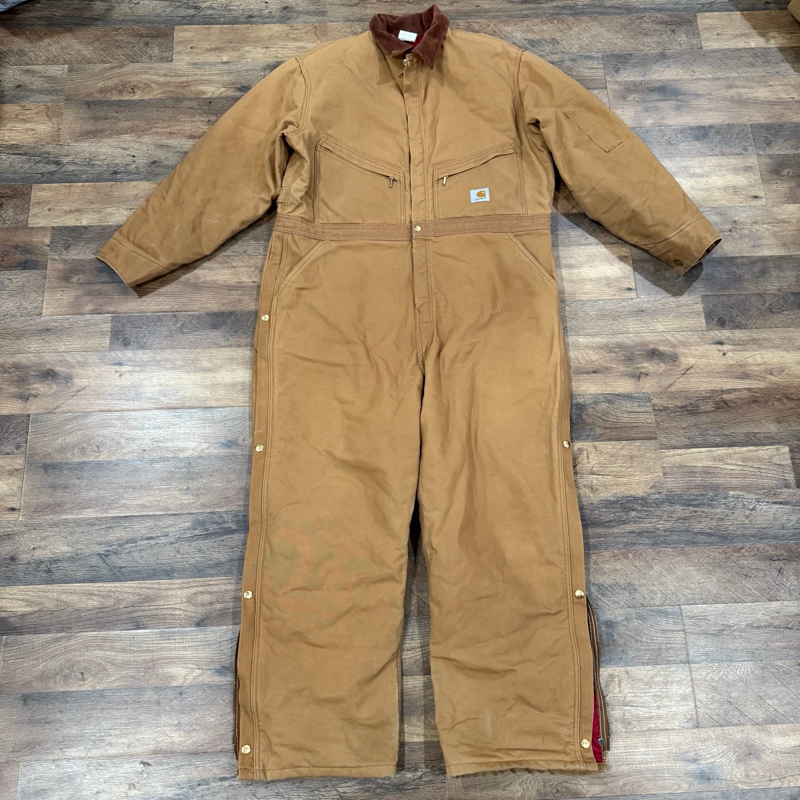 Carhartt Duck Lined Coveralls Men's 40s Canvas Quilted Workwear Insulated