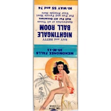 Ray & Betty Nightingale Ball Room Menomonee Falls Pinup Vintage Matchbook SD2-Y4