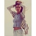 FREE PEOPLE Striped Cream & Brown Long Cardigan Sweater, Size M Medium