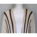 FREE PEOPLE Striped Cream & Brown Long Cardigan Sweater, Size M Medium