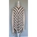 FREE PEOPLE Striped Cream & Brown Long Cardigan Sweater, Size M Medium
