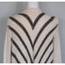 FREE PEOPLE Striped Cream & Brown Long Cardigan Sweater, Size M Medium