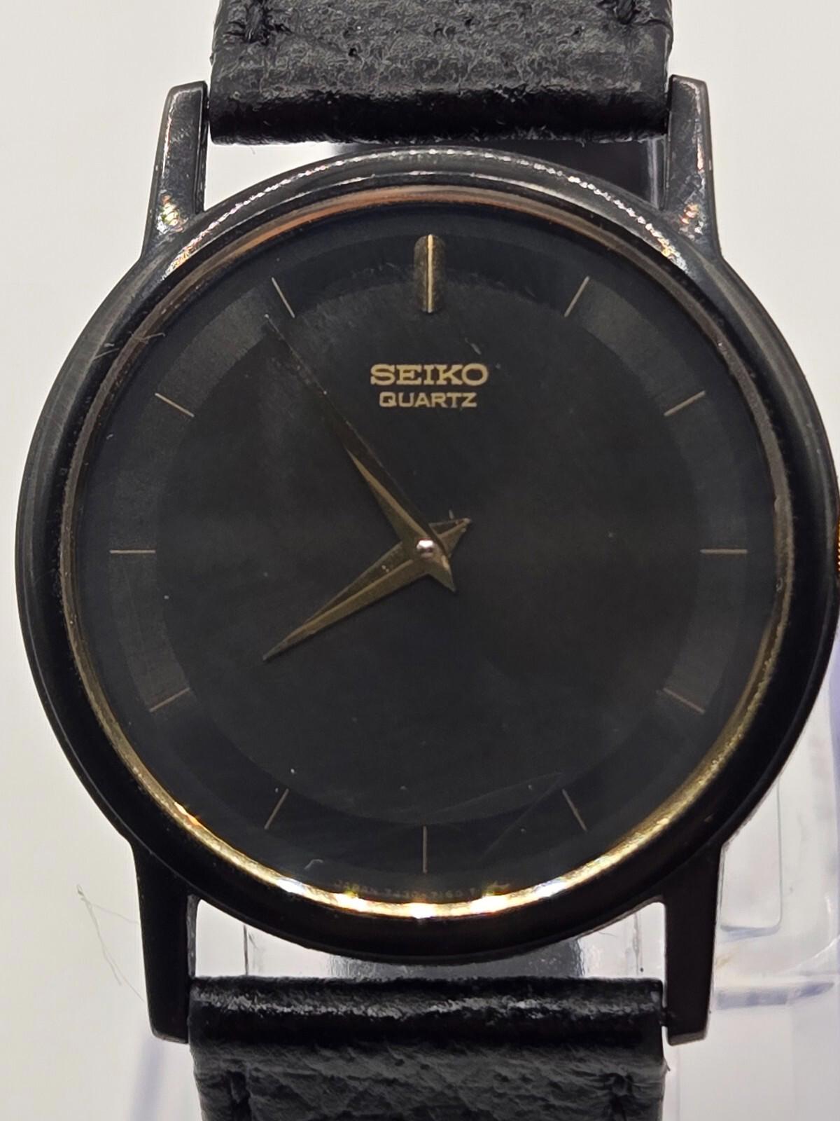 Vintage 1985 Seiko 7430-7039 Men's 32mm Black Watch.