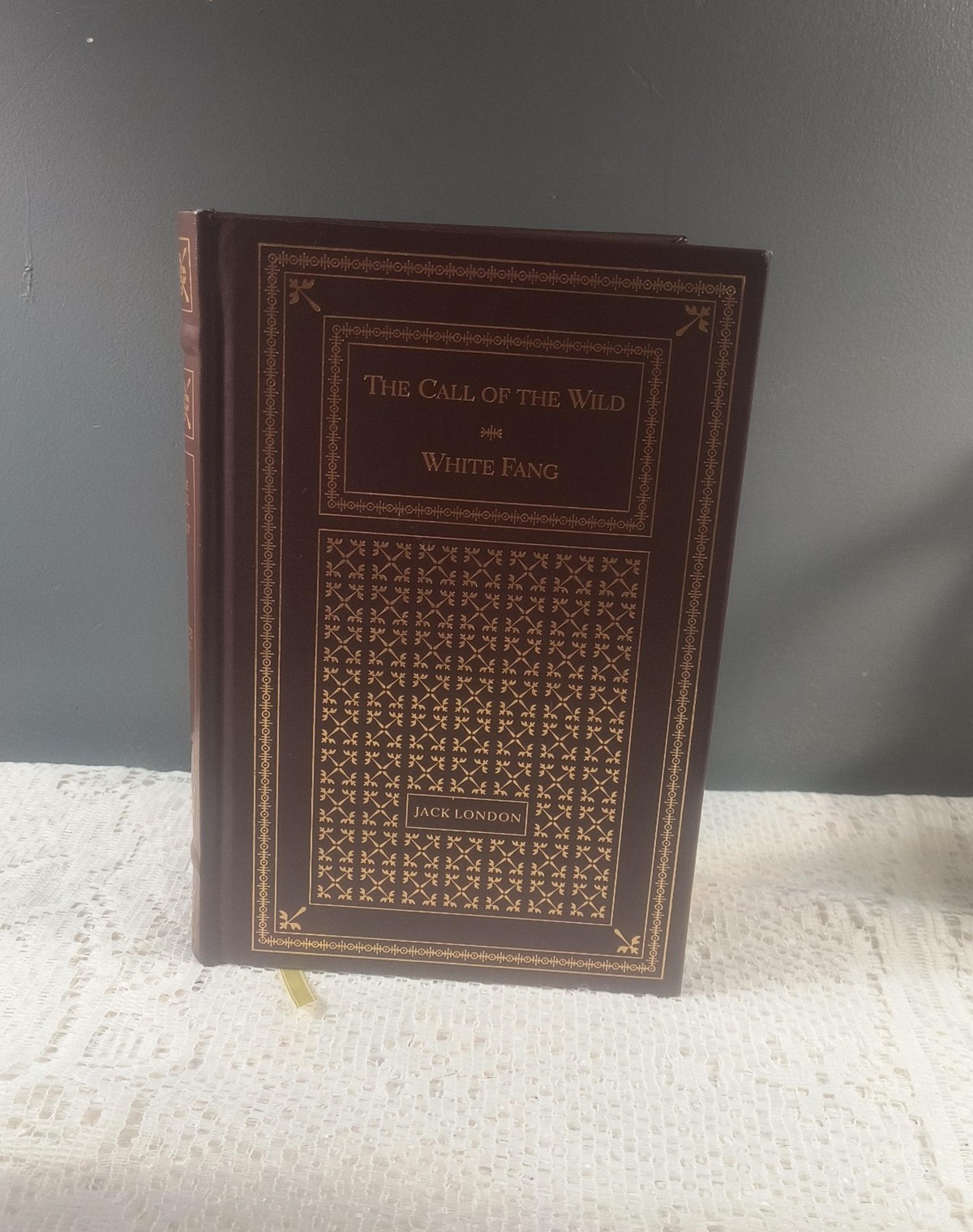 THE CALL OF THE WILD & WHITE FANG. JACK LONDON FINE HARDCOVER LEATHER.