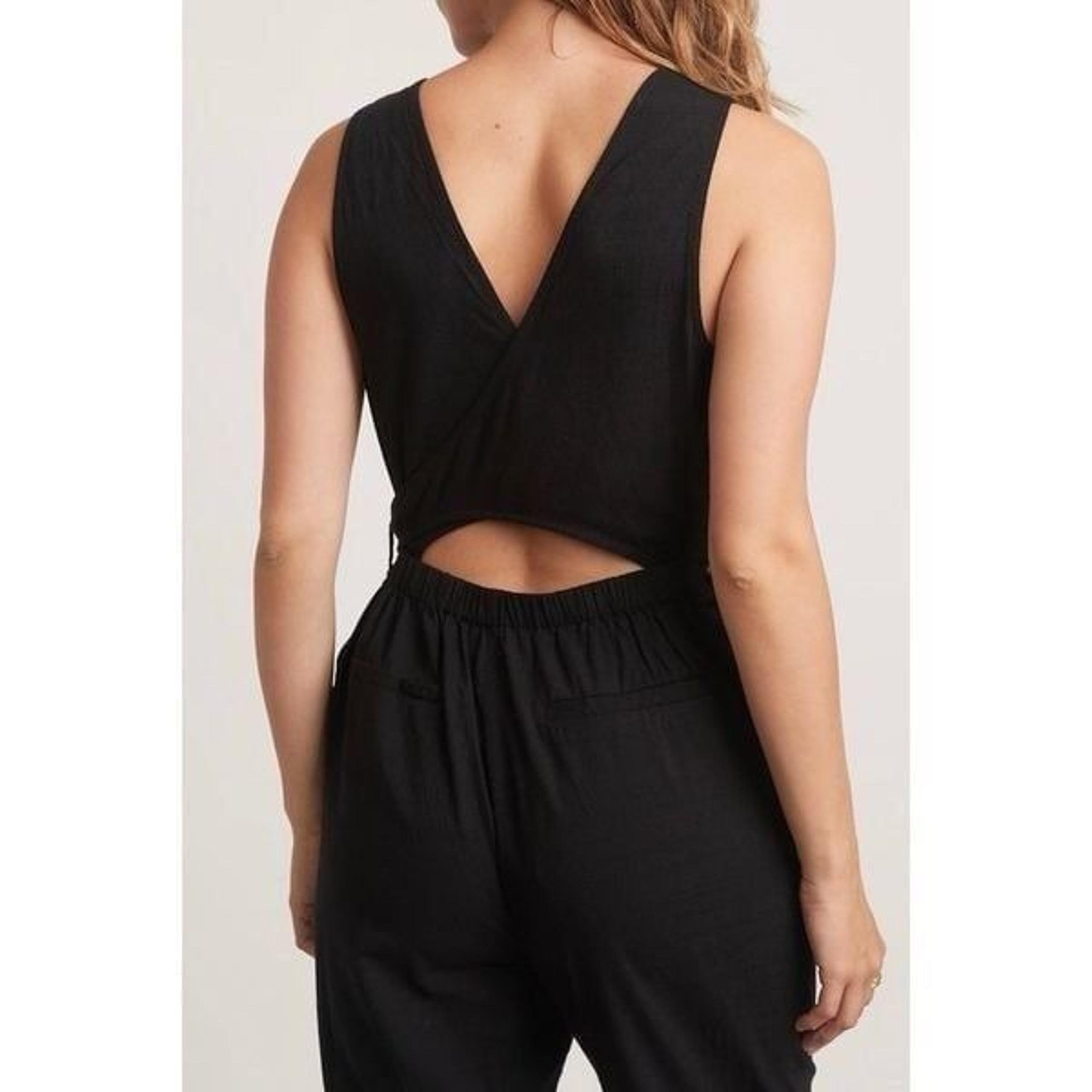 Marine Layer Black Eloise Belted Sleeveless Women’s Jumpsuit Romper Large