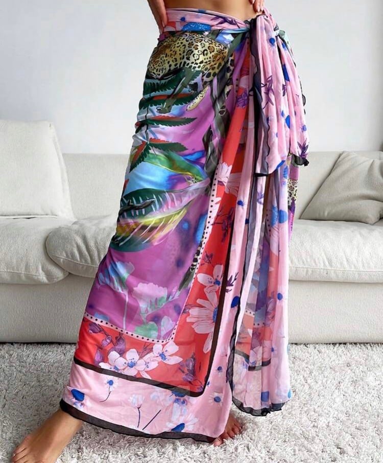 Women’s colorful sarong beach skirt