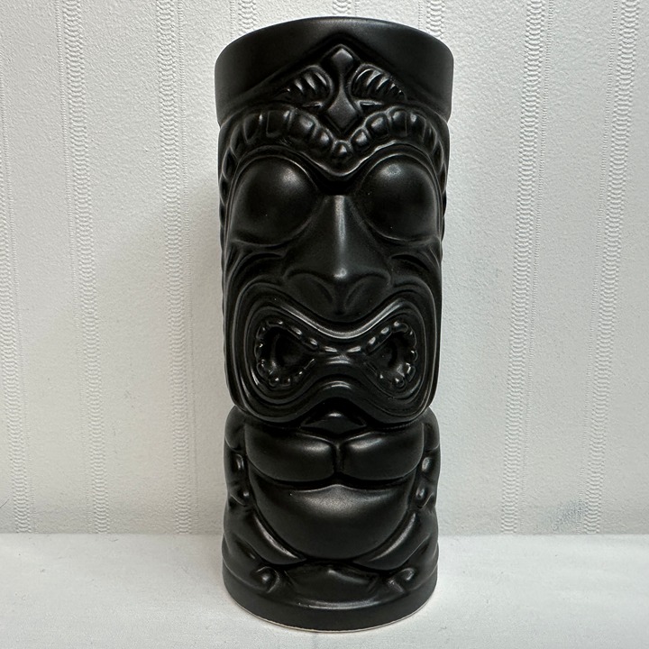 Vintage 16 oz Black Tiki Ceramic Mug / Vase