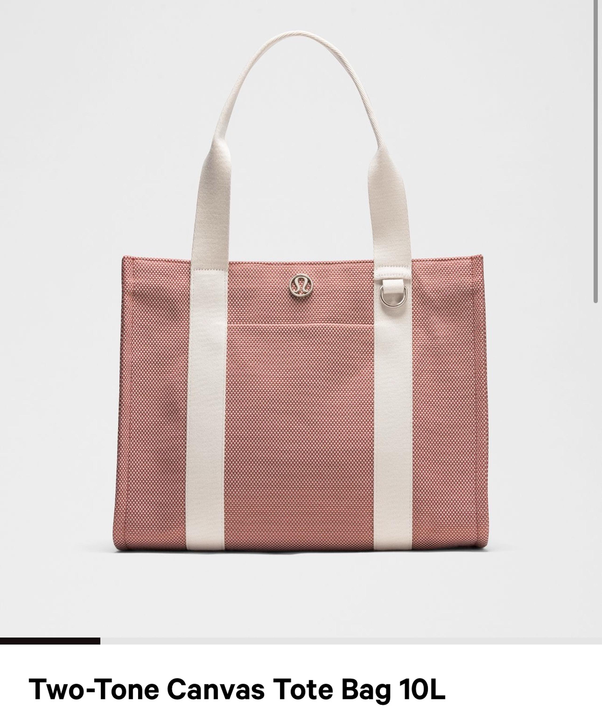 NWT SOLD OUT Lululemon Athletica Pink and White Tote Bag with Minimalist Design