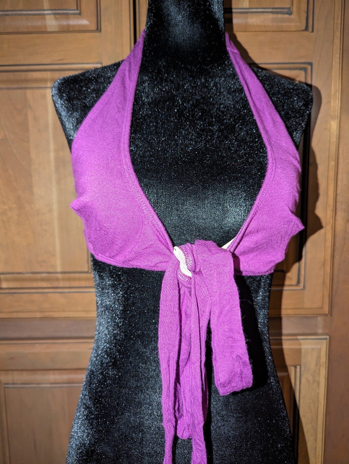 Melodia Designs Wrap Halter Bikini Top in Plum