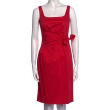 Moschino Cheap & Chic red pinup style square neck side wrap dress size 4