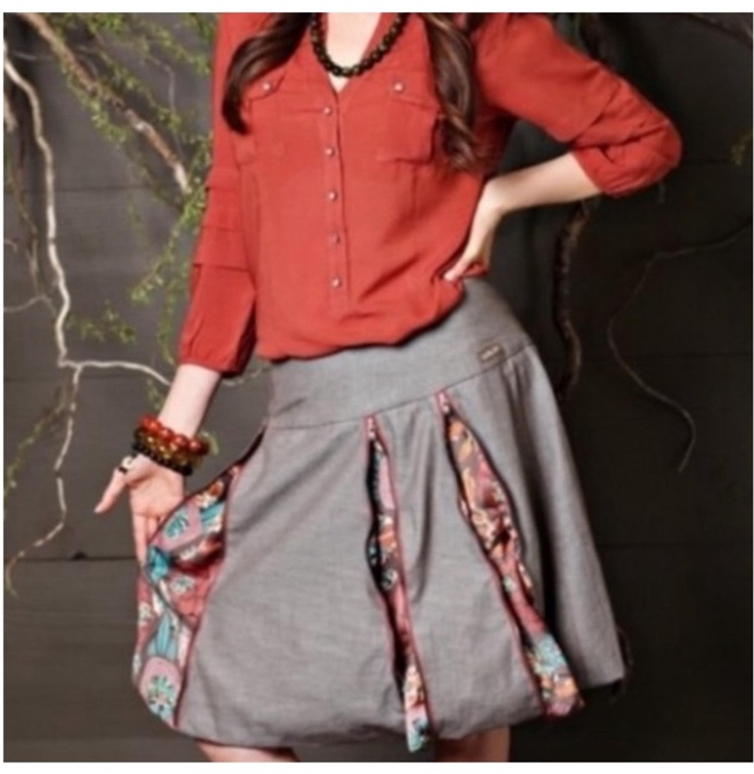 Matilda Jane You and Me Harriett Zippered A-Line Skirt Size M Patterned
