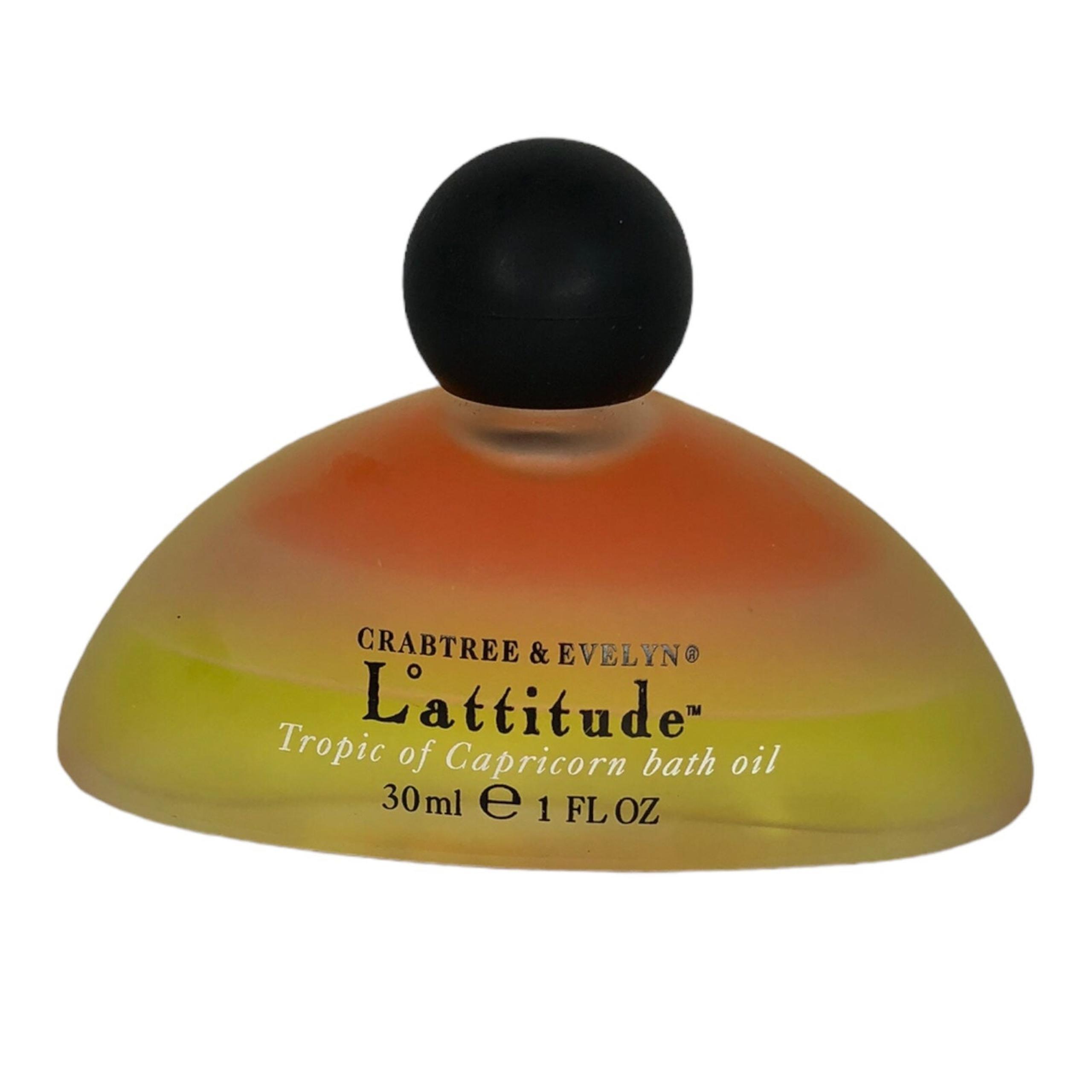 NEW Crabtree & Evelyn Lattitude Tropic of Capricorn Bath Oil 1oz Glass Bottle