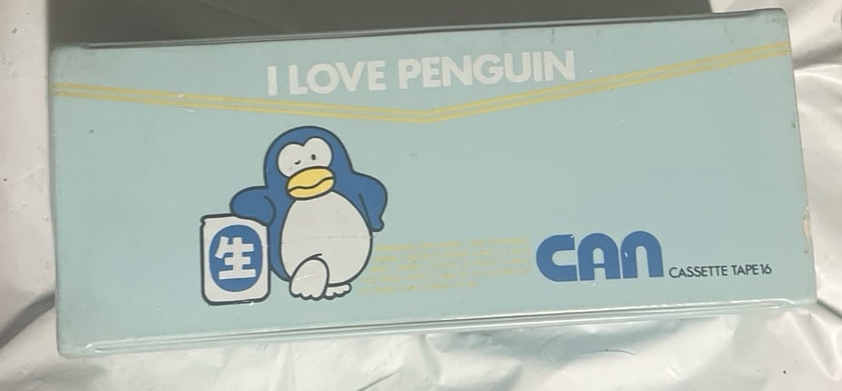 Vintage I Love Penguin CAN Cassette Tape Case