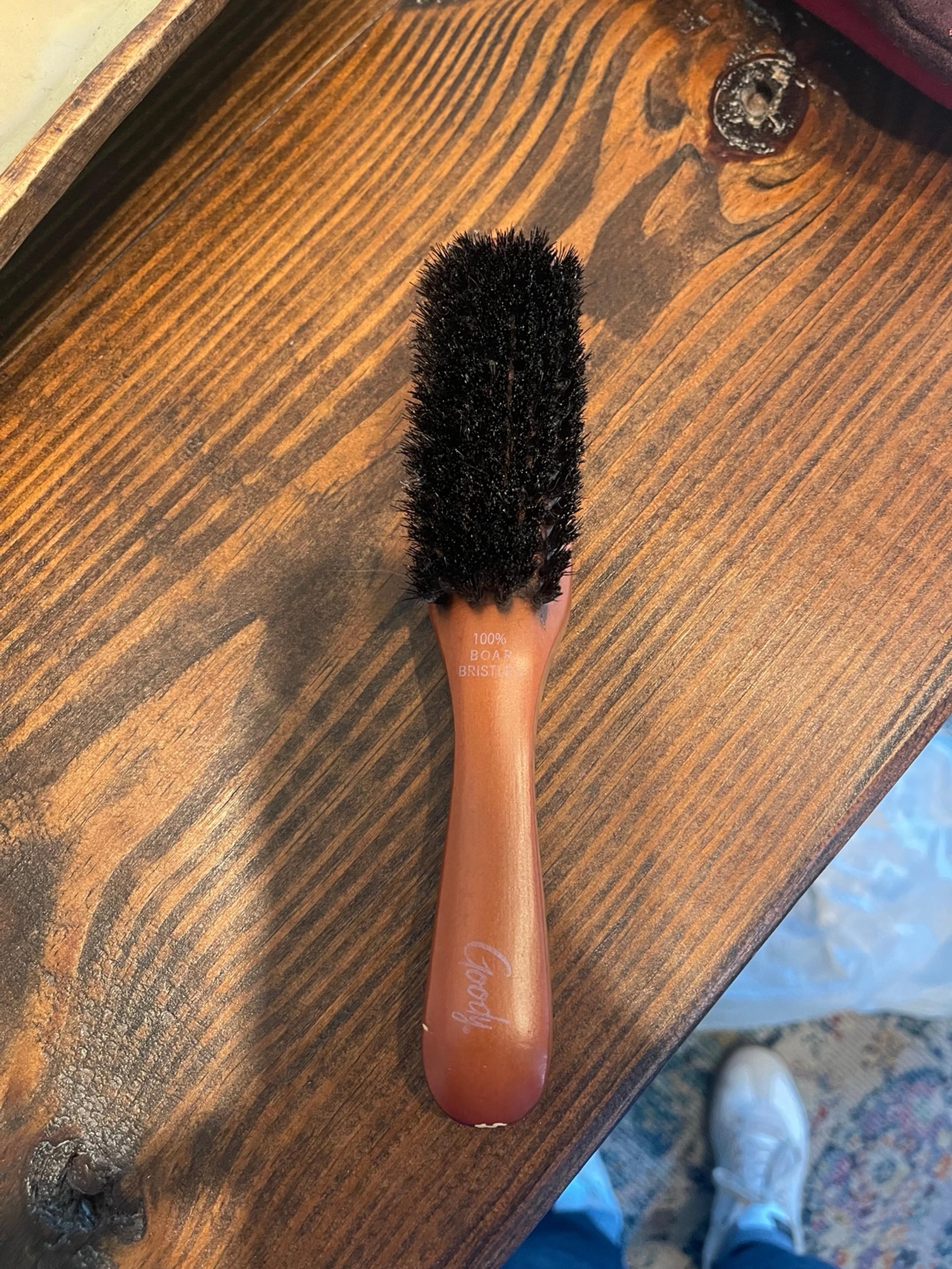 Vintage Goody Wood Handle Hairbrush 100% Boar Bristles 8"