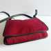 Coach Vintage Red Denim Flap Saddle Black Leather Crossbody Bag Shoulder Purse