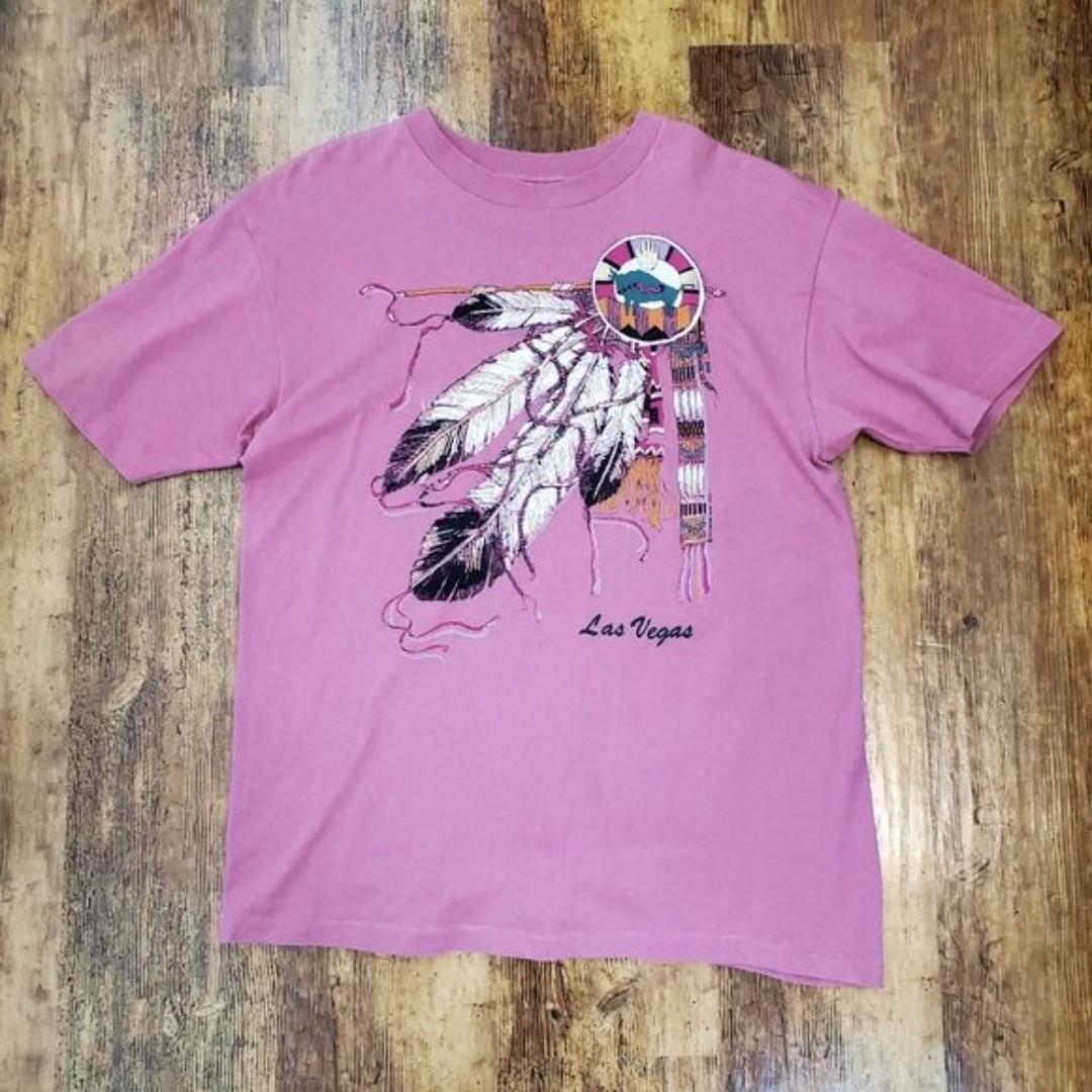 Vintage 90's Diamond Dust Pink Las Vegas Tourist Tee