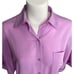 Trina Turk Cotton Button Front Shirt Top Women's MEDIUM Purple Roll Sleeves NEW