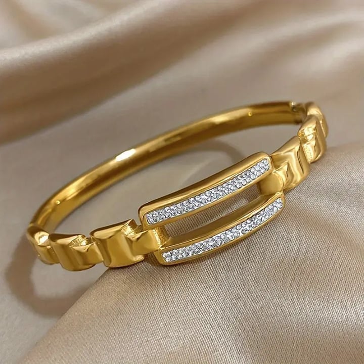 2ct Diamond Womens 14K Gold Bangle Bracelet 14 Karat Sterling Silver New Jewelry