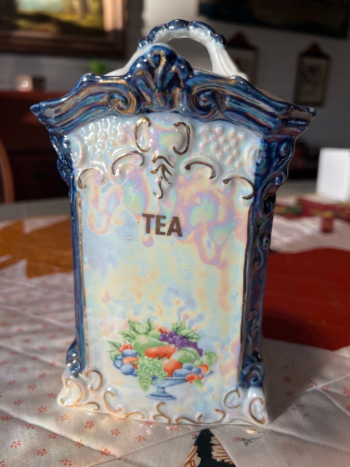 Vintage Lusterware tea canister