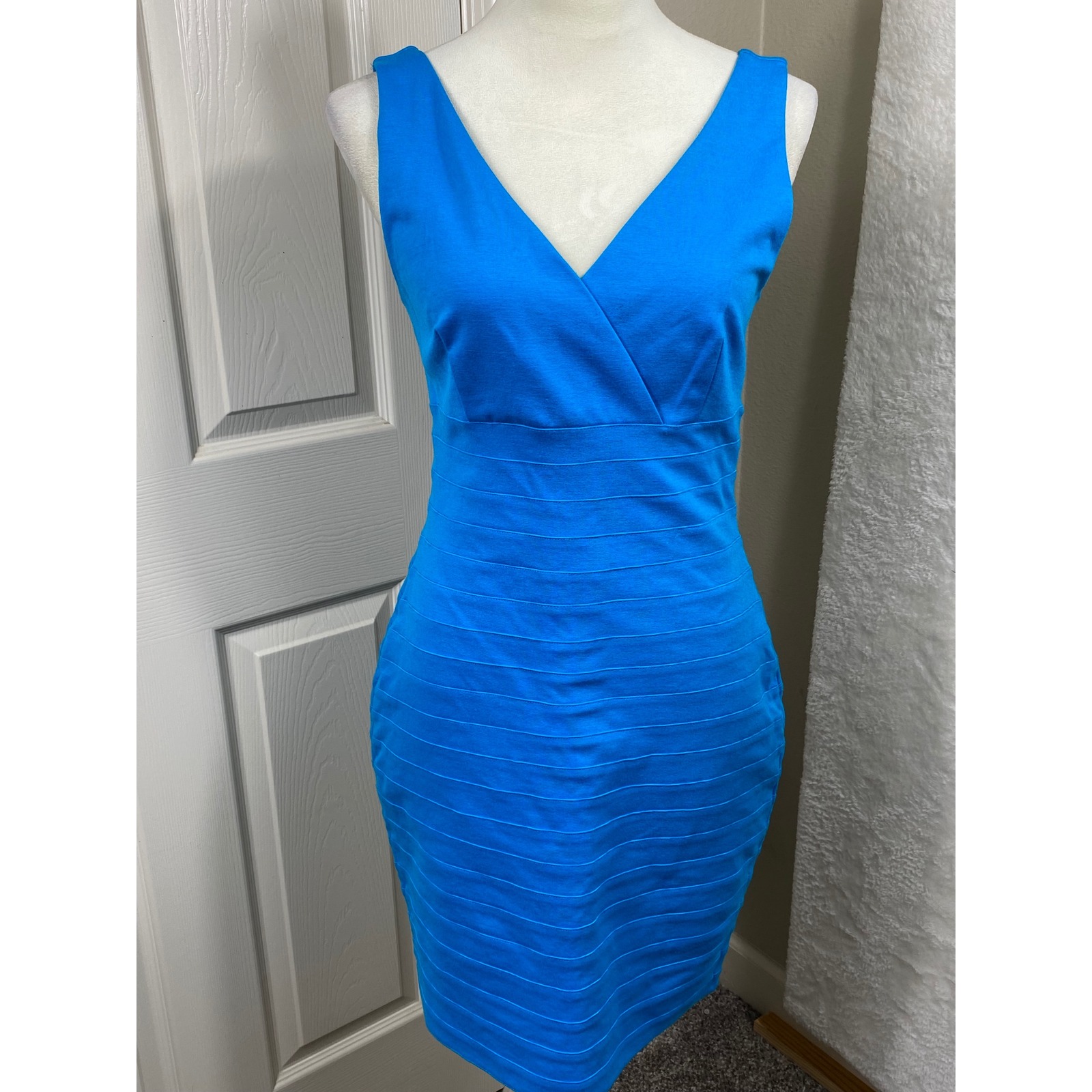 Express Sheath Dress Women's V-Neck Sleeveless Banded Bodycon Cocktail Size M
