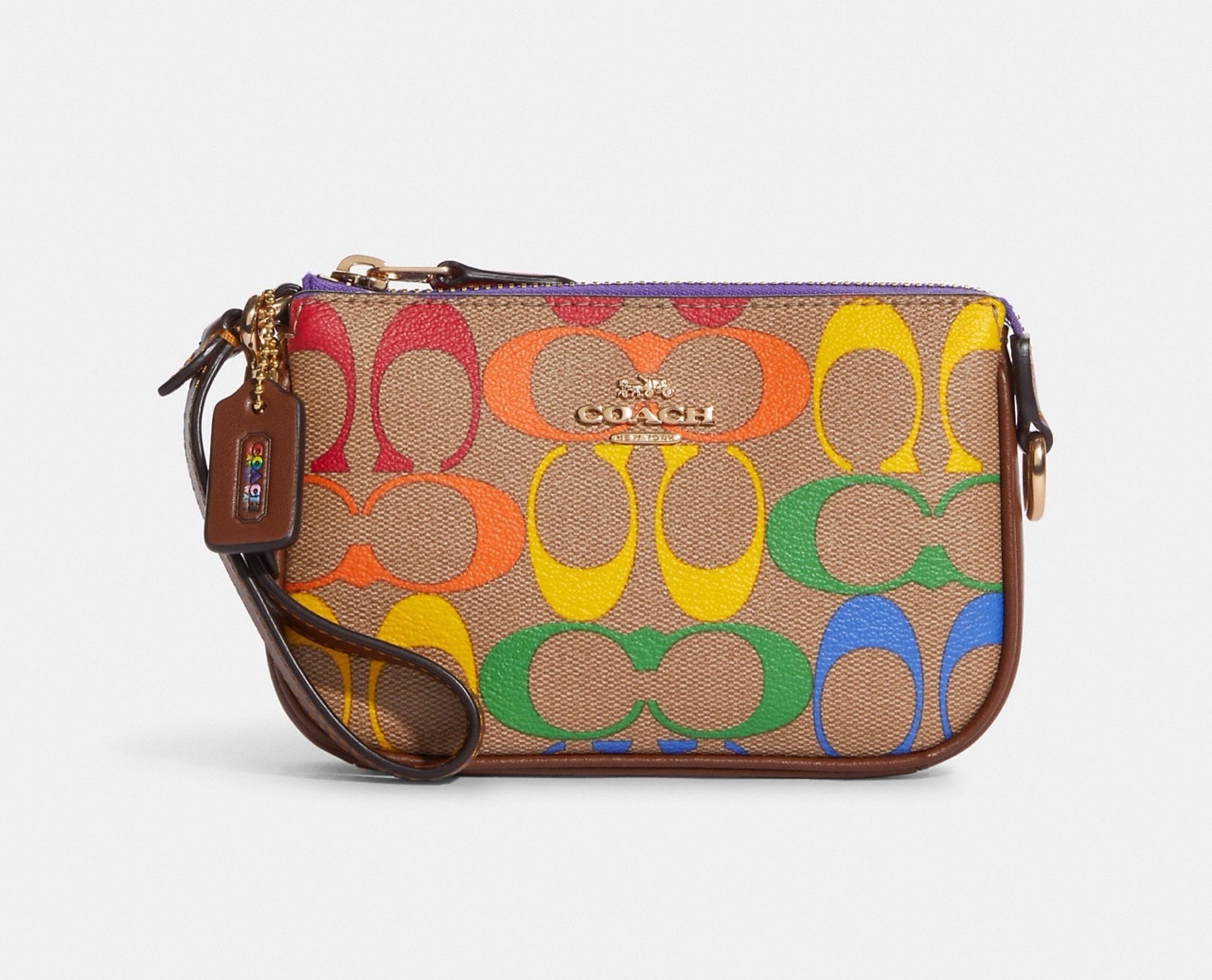 Nolita 15 Purse In Rainbow Signature Canvas Khaki Multi C9941 - Coach