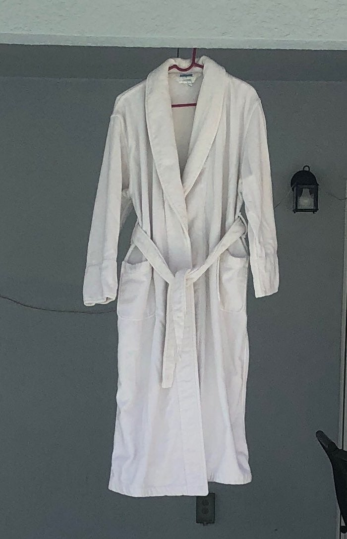 Hotel spa style full length white robe
