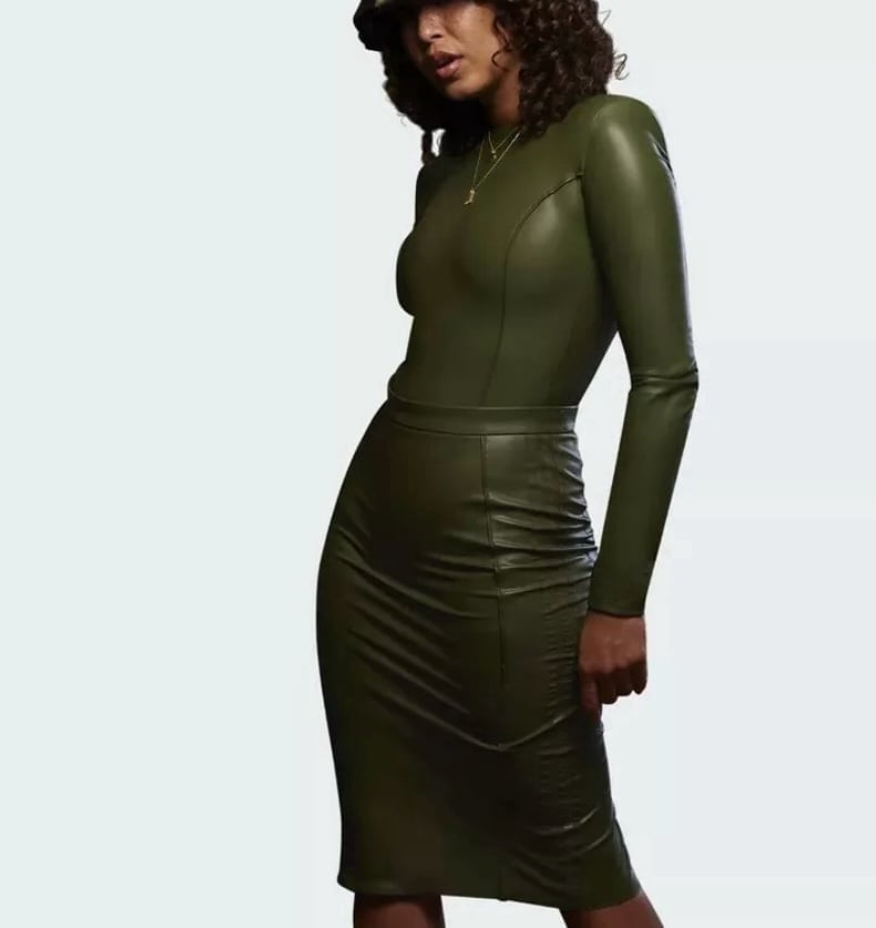 SET: Ivy park x Adidas Olive Green Skirt AND Bodysuit